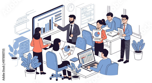 Business people in office meeting.