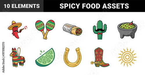 Mexican Fiesta Food and Culture Elements