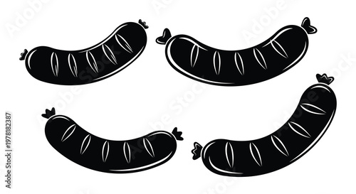 Labor day themed icons sausages tools and a hard hat