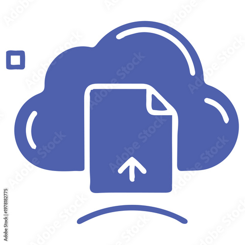 Cloud storage upload file transfer icon concept