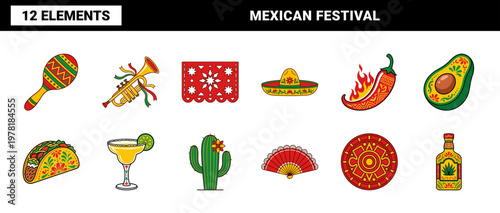 Mexican Culture Festive Graphic Elements