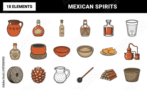 Mexican Spirits and Barware Asset Sheet