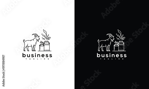 Goat and Milk Cans Logo