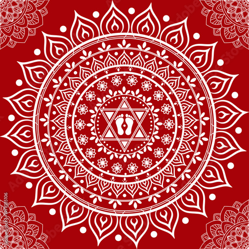 Aipan, Laxmi Chowki for Deepawali, Kumaoni folk art