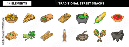 Mexican Cuisine Culinary Graphic Set