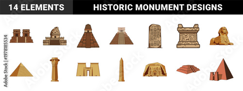 Ancient Pyramid and Monument Graphic Set