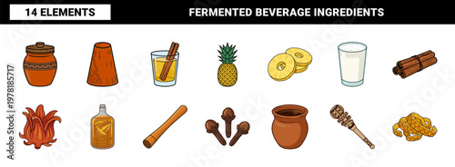 Mexican Fermented Drink and Spice Graphic Kit