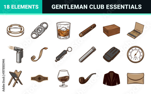 Smoking Lounge and Cigar Accessory Elements.