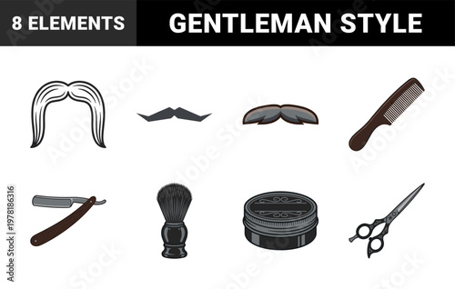 Men's Grooming and Mustache Graphic Asset