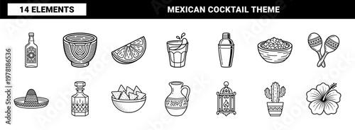 Tequila and Margarita Cocktail Asset Kit