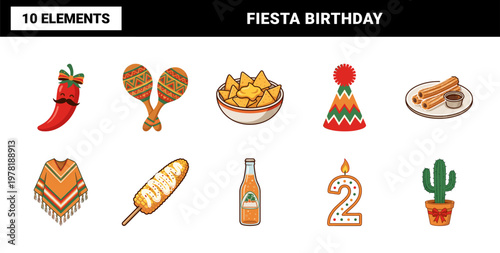 Mexican Fiesta 2nd Birthday Party Elements
