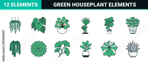 Minimalist Potted Succulent Asset Sheet
