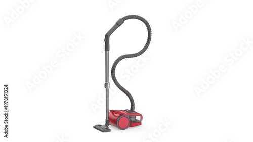 Bagless vacuum cleaner on white background