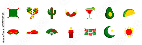 Fiesta and Siesta Celebration Vector Set