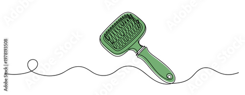 Pet grooming brush lying on clean white studio background. no editable strokes