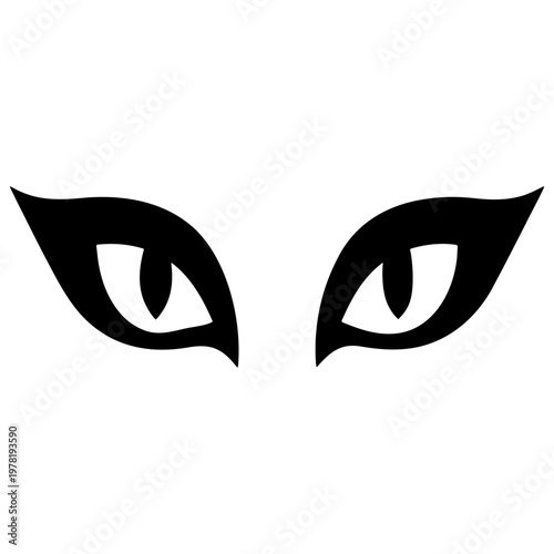 A minimalist vector graphic illustration of a pair of eyes in a sleek and modern design style
