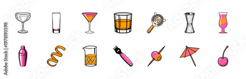 Modern Cocktail Barware Graphics