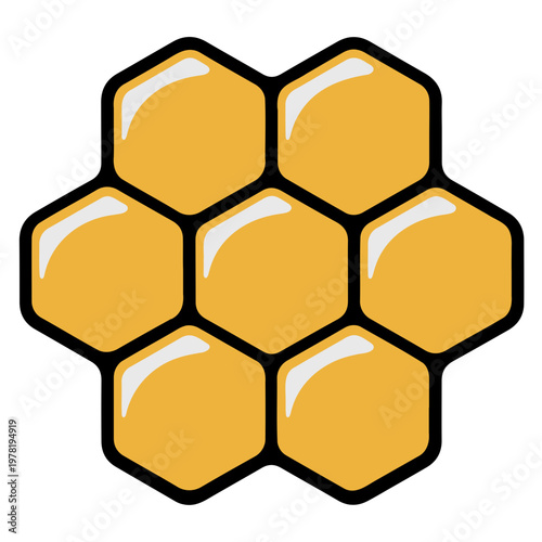 A minimalist vector graphic illustration of a honeycomb design