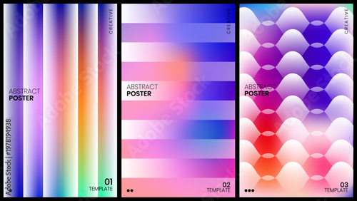 Konstfotografi Vibrant abstract poster templates with colorful gradient designs and creative pa