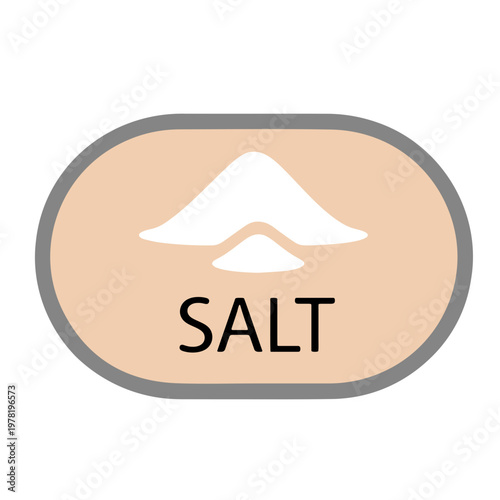 A minimalist vector graphic icon of a salt symbol with a simple design