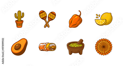 Mexican Fiesta Party Graphic Assets