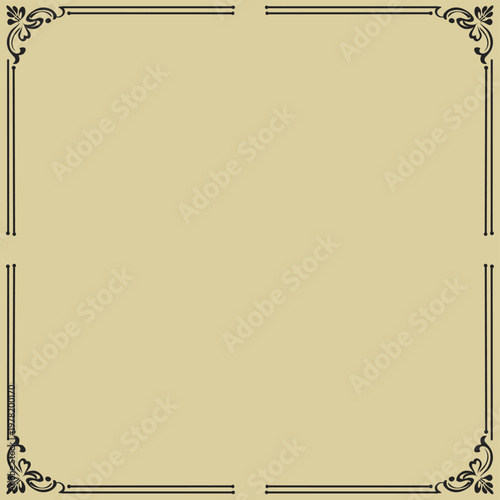 Elegant Minimal Floral Corner Frame in Gold Outline Vector