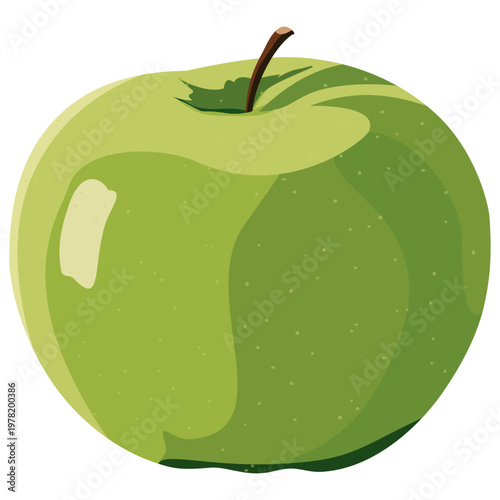 Whole Green Apple Fresh Fruit Single Object Sour Taste Organic Natural Healthy Nutrition Food Concept