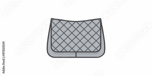 Simple illustration of a gray horse saddle pad with diamond pattern
