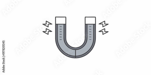Illustration of a horseshoe magnet demonstrating magnetic field lines