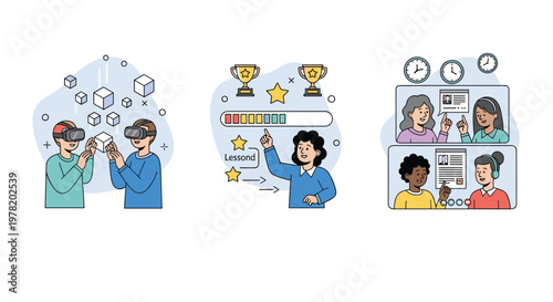 Innovative education methods featuring virtual reality, gamification, and remote learning to enhance the student experience.