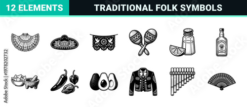 Mexican Festival Celebration Graphic Set