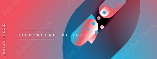 Abstract gradients blend, creating dynamic visual effect. Shapes overlap, forming modern background design. Colors transition smoothly.