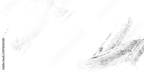 Grunge textured background with abstract brush strokes and smudges in black and white for design and artistic projects