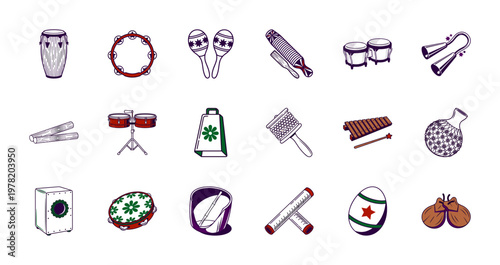 Retro Latin Percussion Instrument Kit