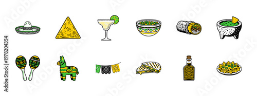 Mexican Food and Fiesta Party Elements