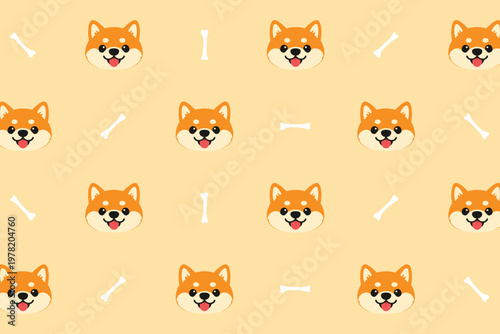 shiba inu pet dog pattern design