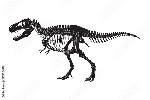 tyrannosaurus skeleton bone museum silhouette