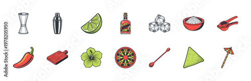 Margarita Cocktail Bar Beverage Elements