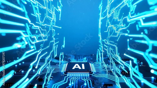AI chip on circuit board