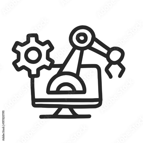 Industrial Robotic Arm Factory Icon
