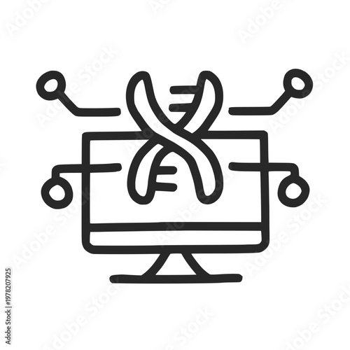 Bioinformatics Computer Technology Icon