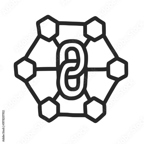 Blockchain Network Security Icon