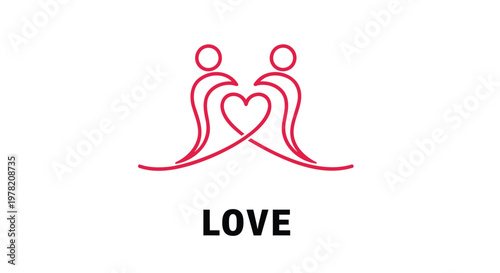 Love, Heart, Couple, Icon, Vector, Red, Simple, Symbol, Valentine