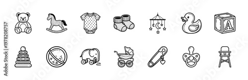 Nursery Baby Boy Graphic Asset Grid