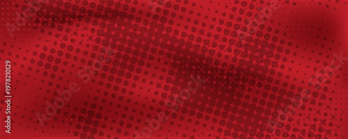 Red diagonal geometric shape with halftone. Modern fiber textured vector.