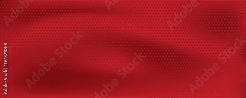 Red diagonal geometric shape with halftone. Modern fiber textured vector.