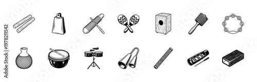 Latin Percussion Instrument Vector Set