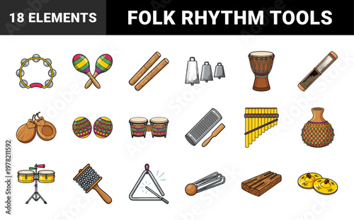 Folk Percussion Music Instrument Asset Kit