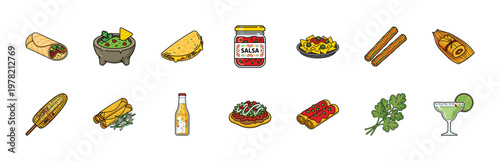 Mexican Food Culinary Vector Asset Sheet