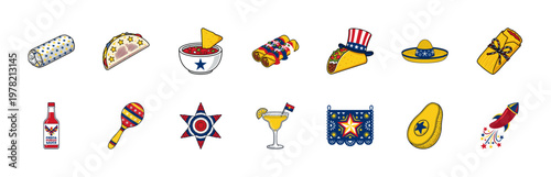 Patriotic Taco and Fiesta Elements